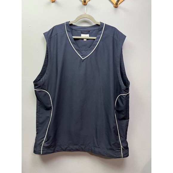 Cutter Buck CB Windtech Vest Mens size XLT navy pullover navy/white‎ pockets - Picture 1 of 7
